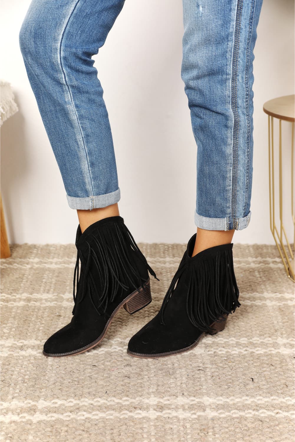 Fringe Western Ankle Boots