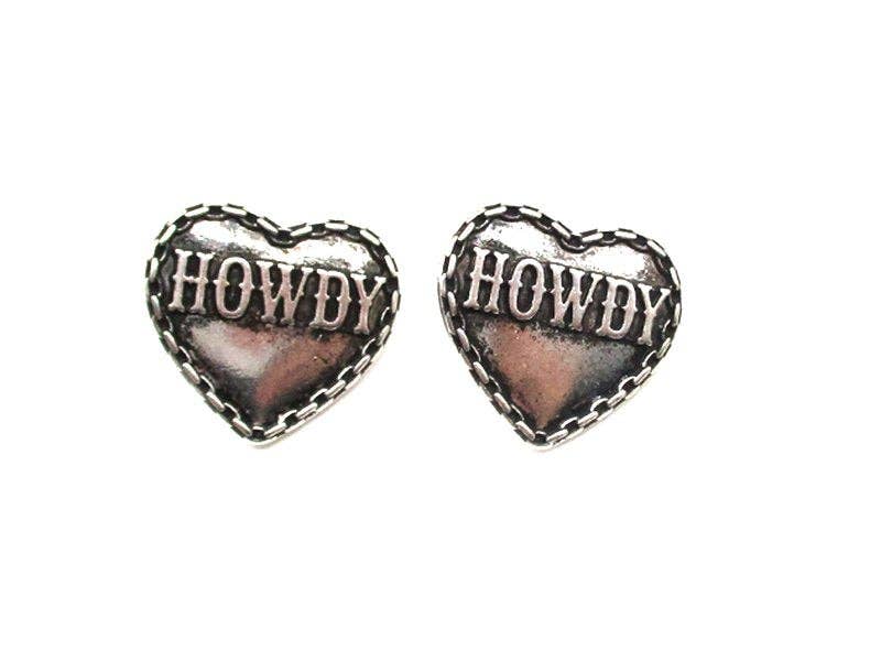 Howdy Hearts Engraved Earrings