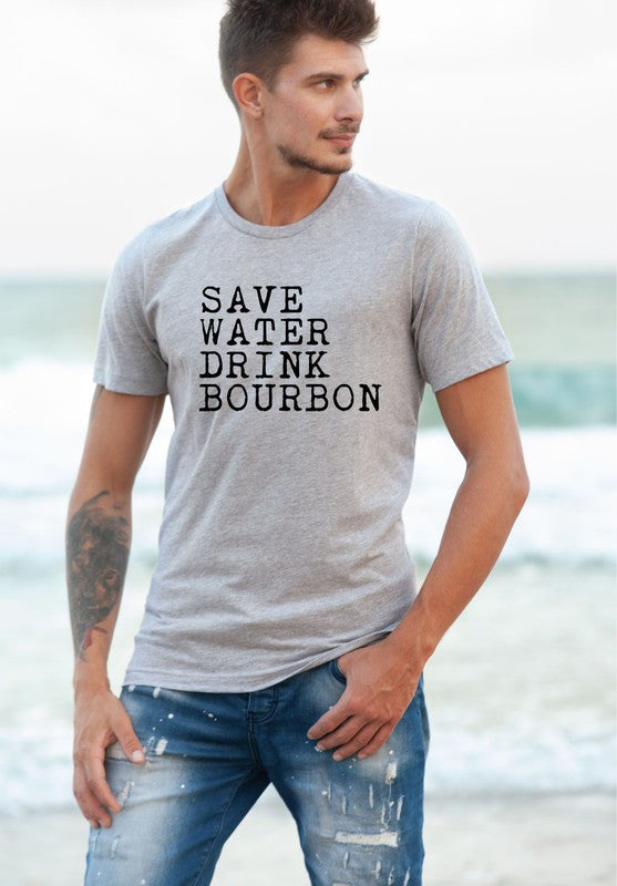 "Save Water Drink Bourbon" Graphic T-Shirt