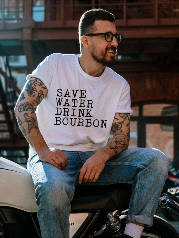 "Save Water Drink Bourbon" Graphic T-Shirt