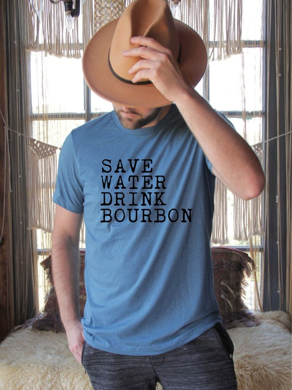 "Save Water Drink Bourbon" Graphic T-Shirt