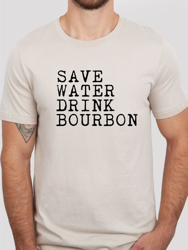 "Save Water Drink Bourbon" Graphic T-Shirt