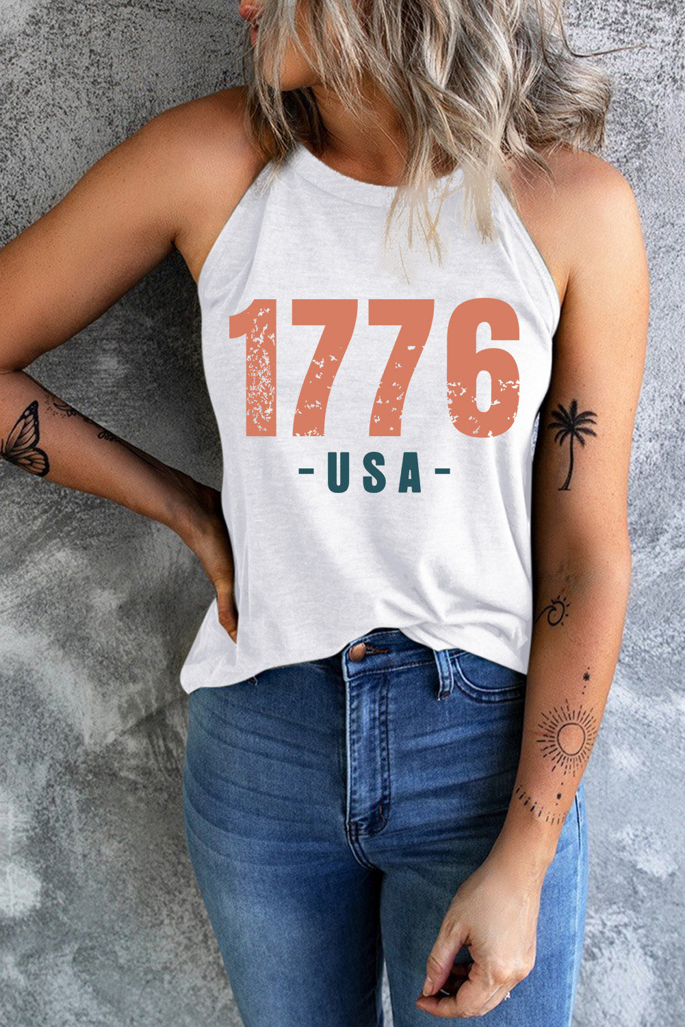 "1776 USA" Sleeveless Graphic Tank