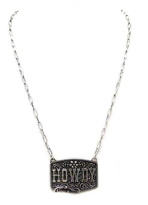Western Howdy Plate Necklace