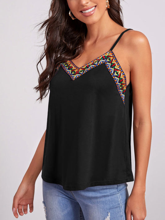 Geometric Print V-Neck Cami