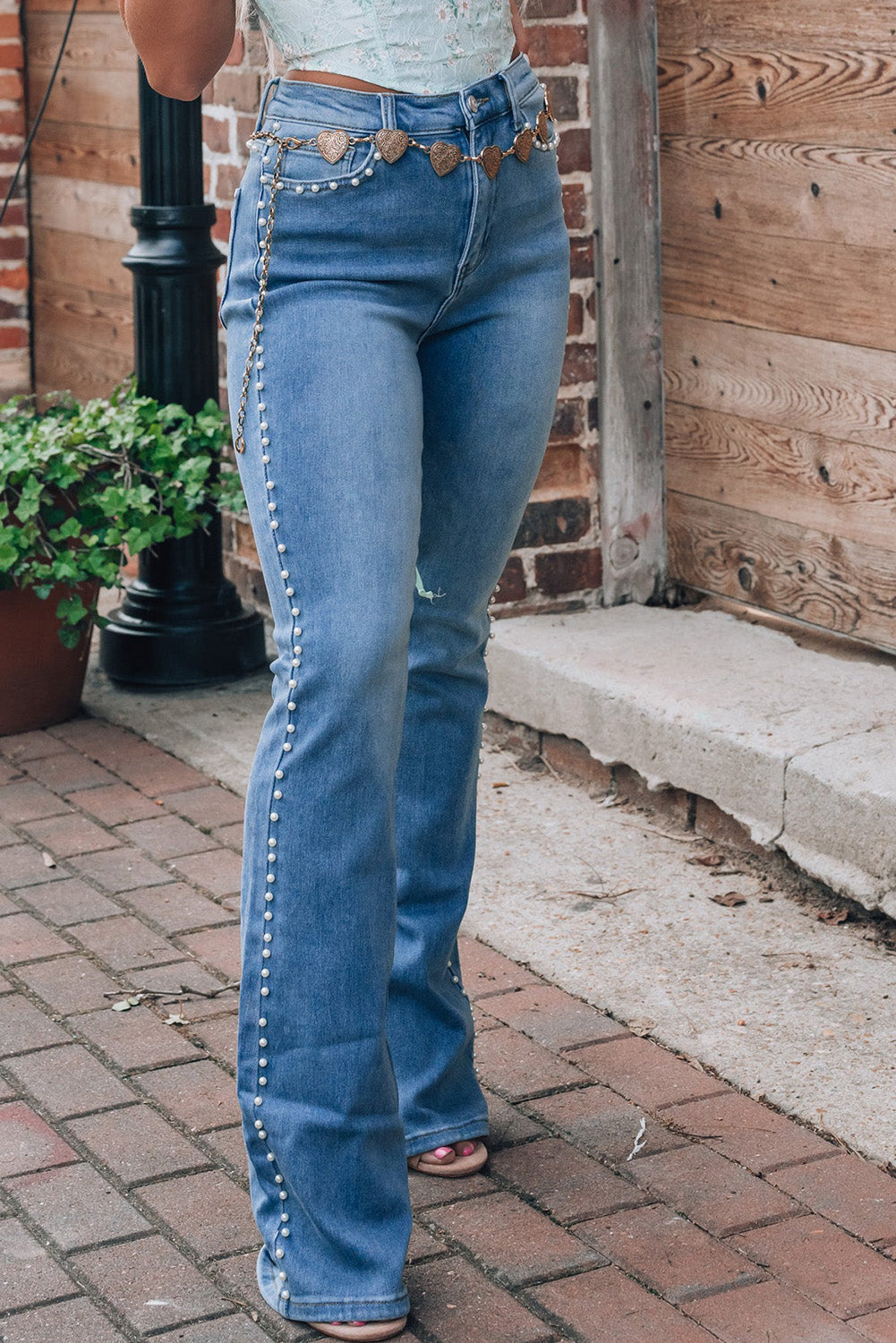 Pearl Trim Bootcut Jeans