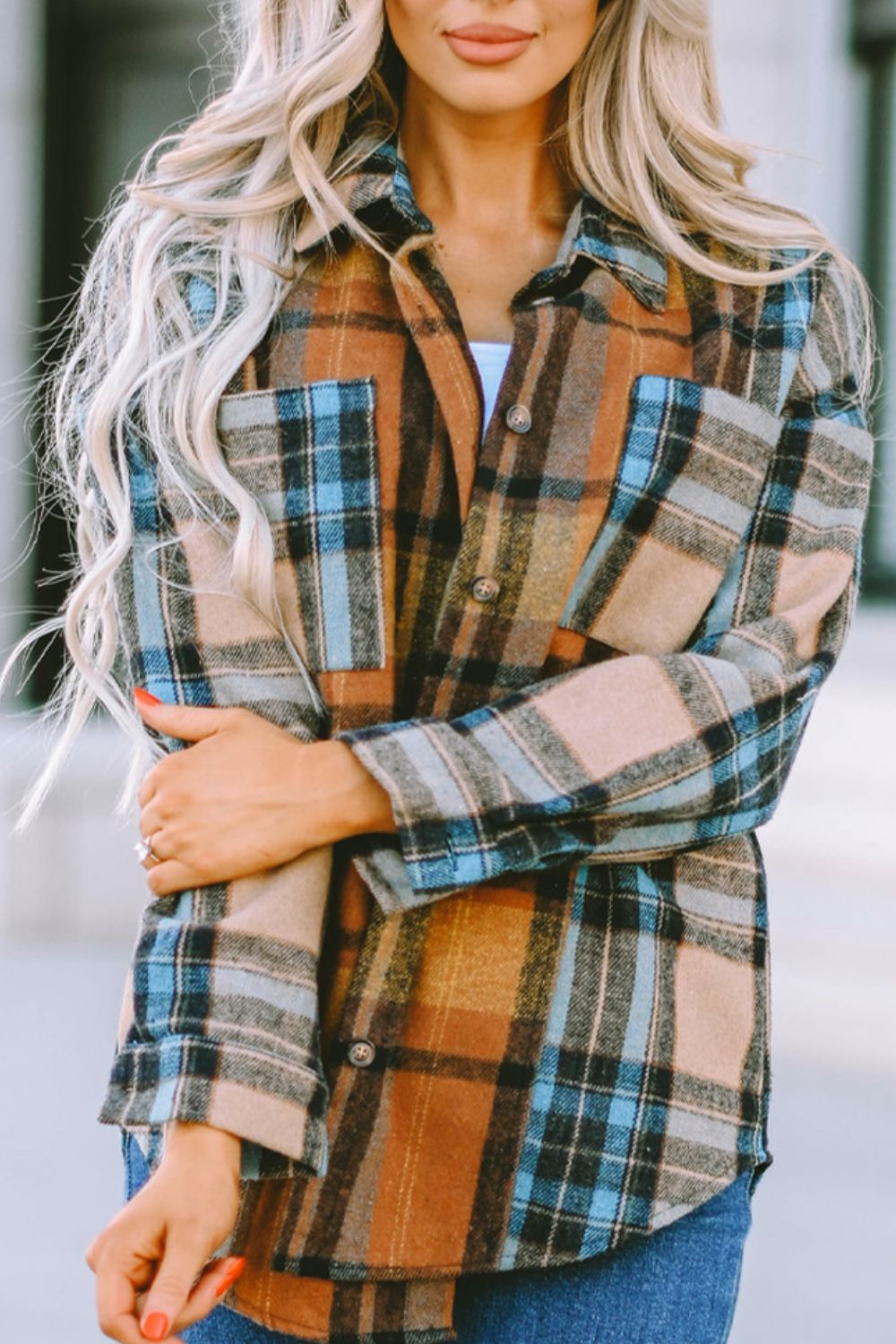 Plaid Collared Long Sleeve Flannel