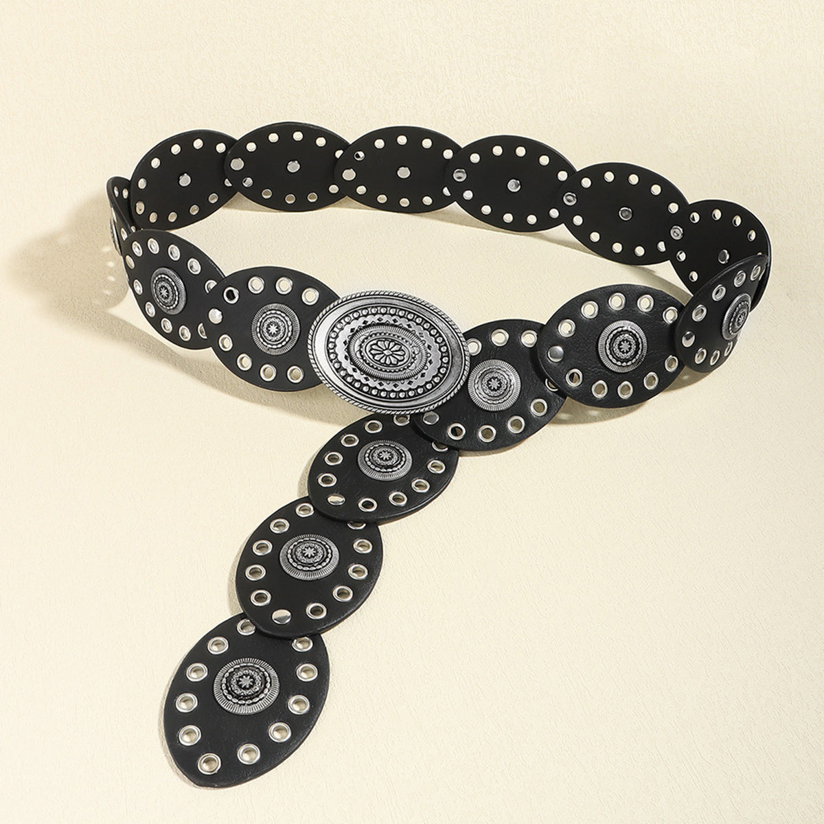 Oval Studded Western Belt