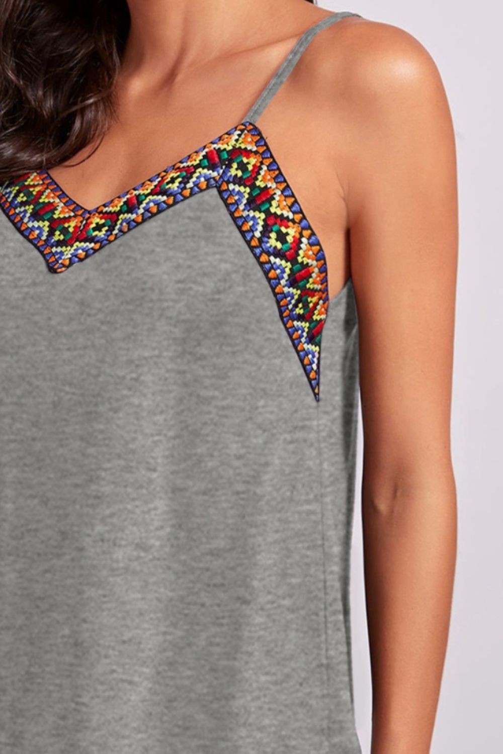 Geometric Print V-Neck Cami