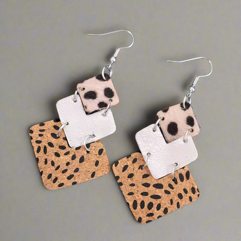 Multi-Layered Alloy Drop Earrings