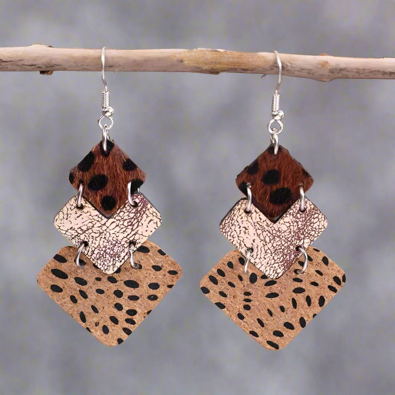 Multi-Layered Alloy Drop Earrings