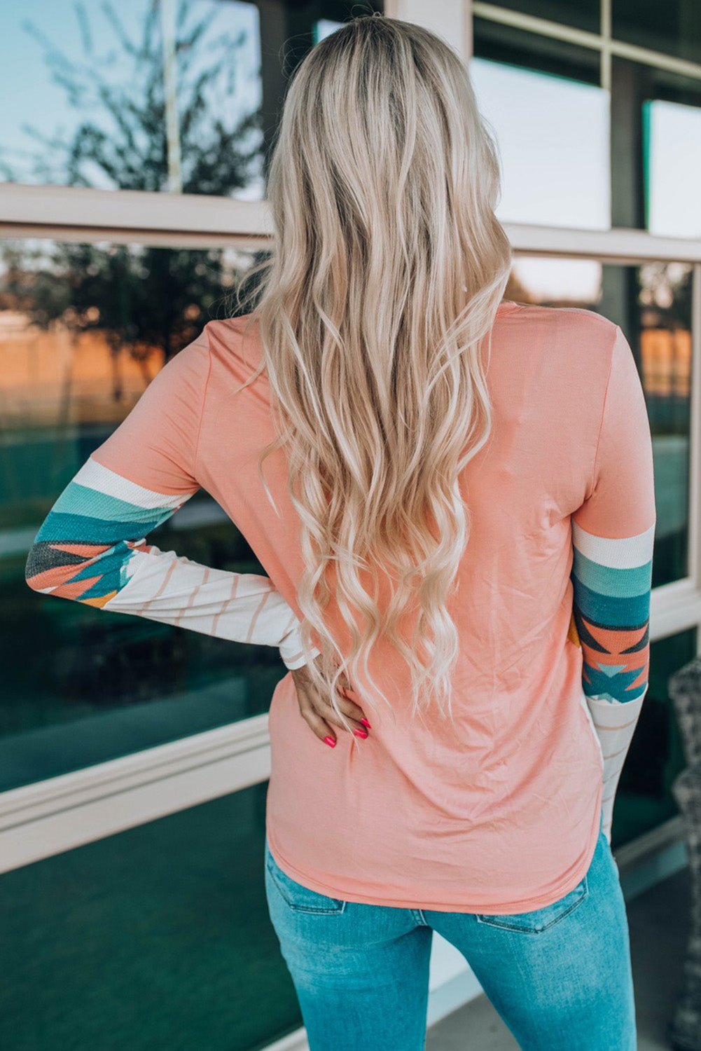 Geometric Print Long Sleeve Shirt