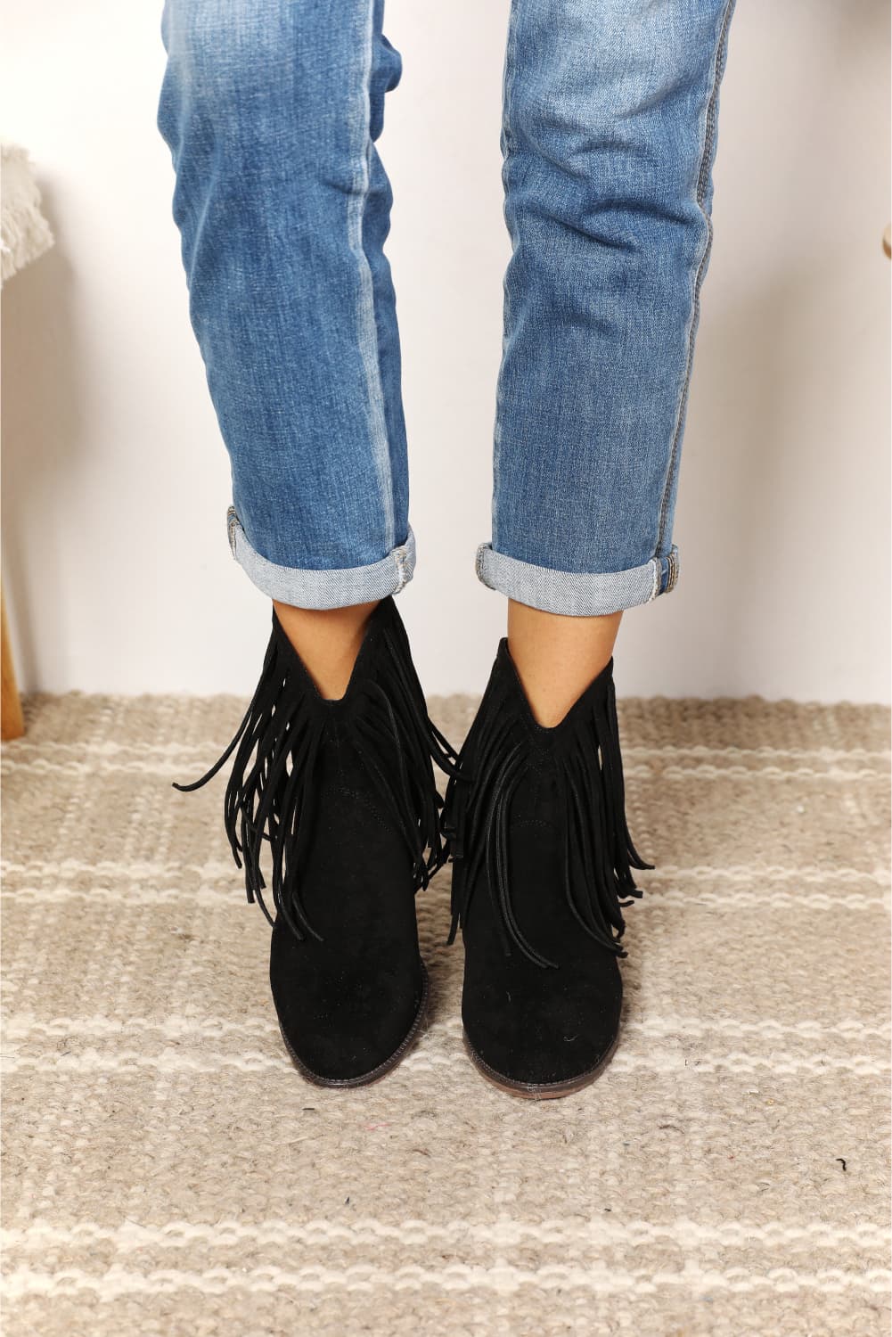 Fringe Cowboy Western Ankle Boots