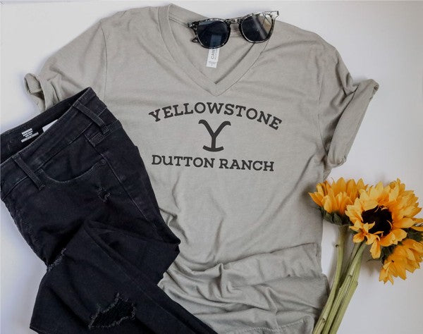 Yellowstone Dutton Ranch V Neck Tee