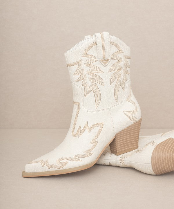 Western Stitch Embroidered Cowboy Boots