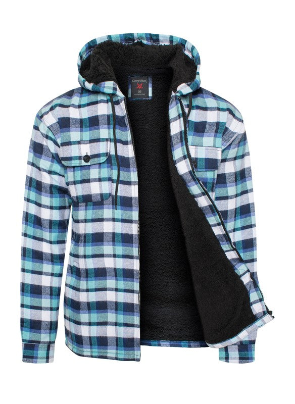 Men's Flannel Sherpa Lined Jacket