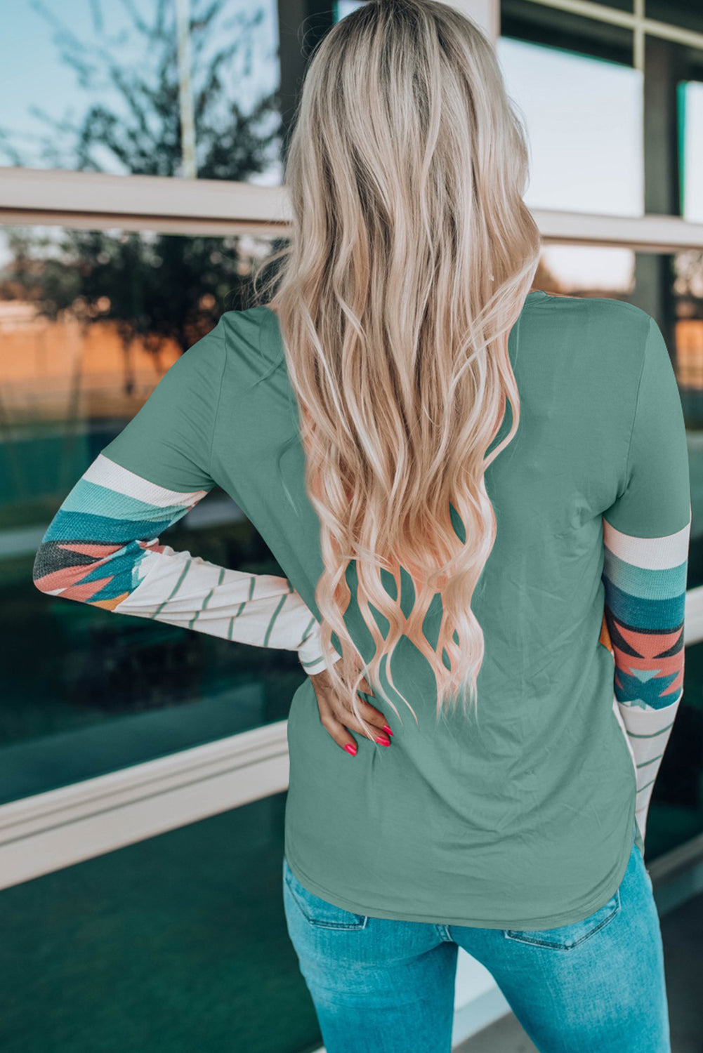 Geometric Print Long Sleeve Shirt