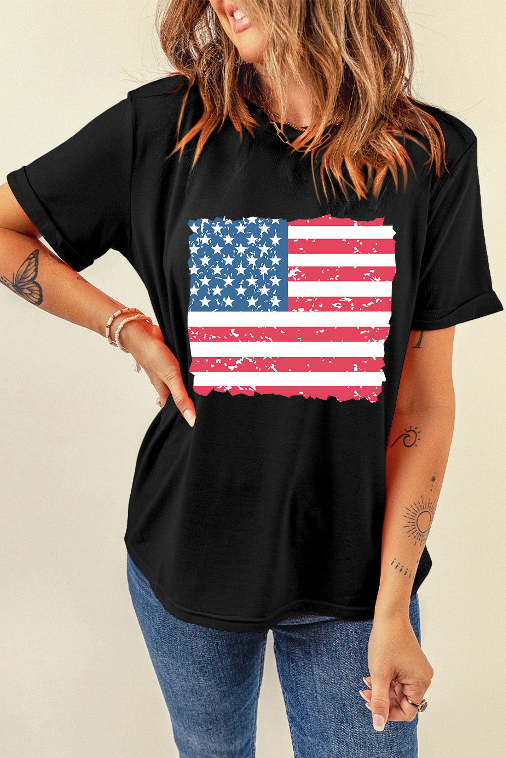 American Flag Short Sleeve Graphic T-Shirt