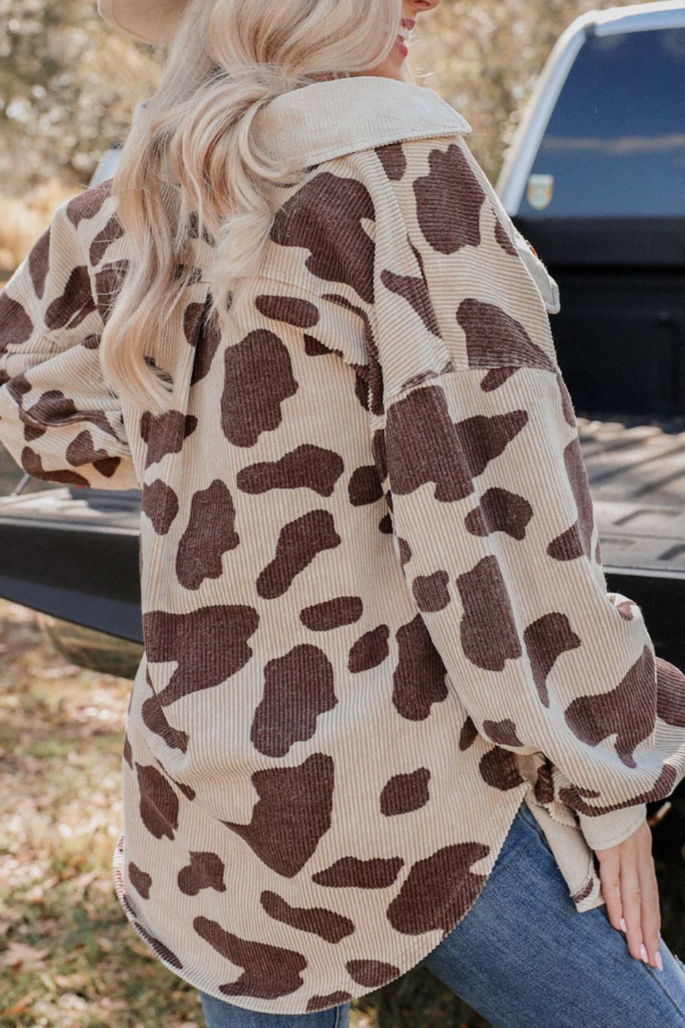 Cow Print Corduroy Shacket