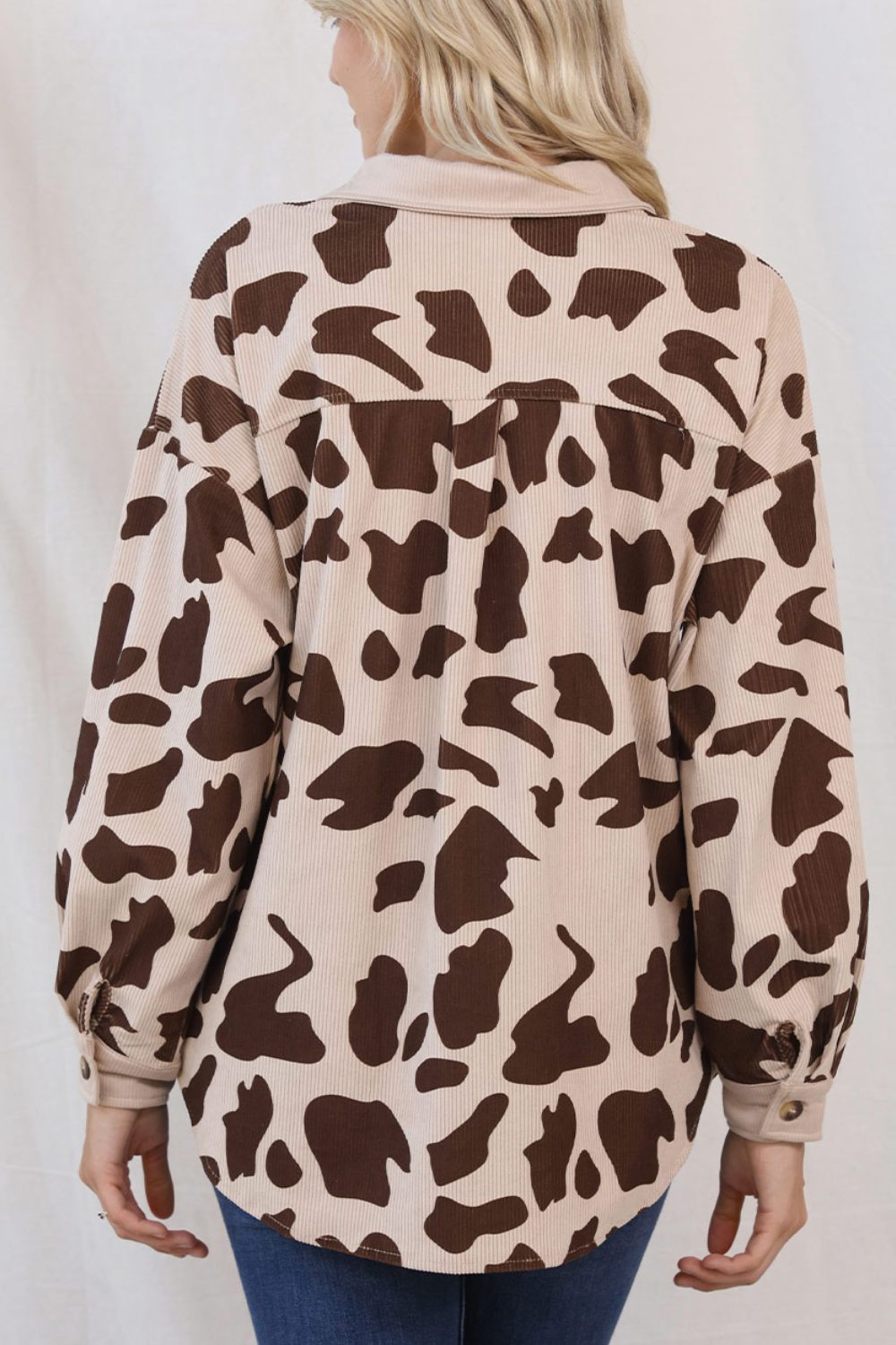 Cow Print Corduroy Shacket