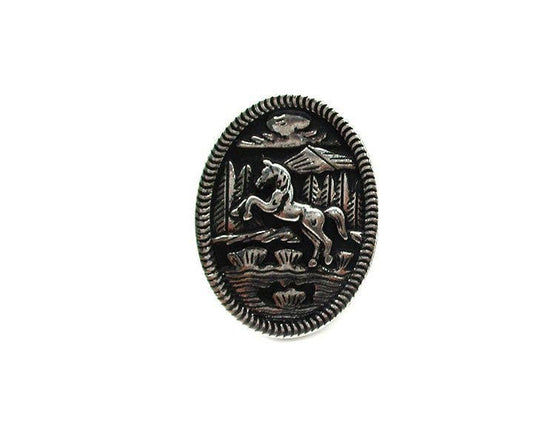Horse Engraved Cuff Ring