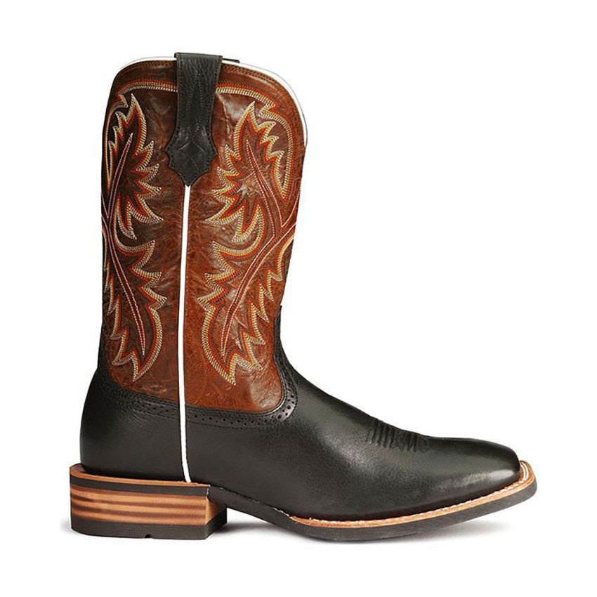 Men's Faux Leather Western Cowboy Boots