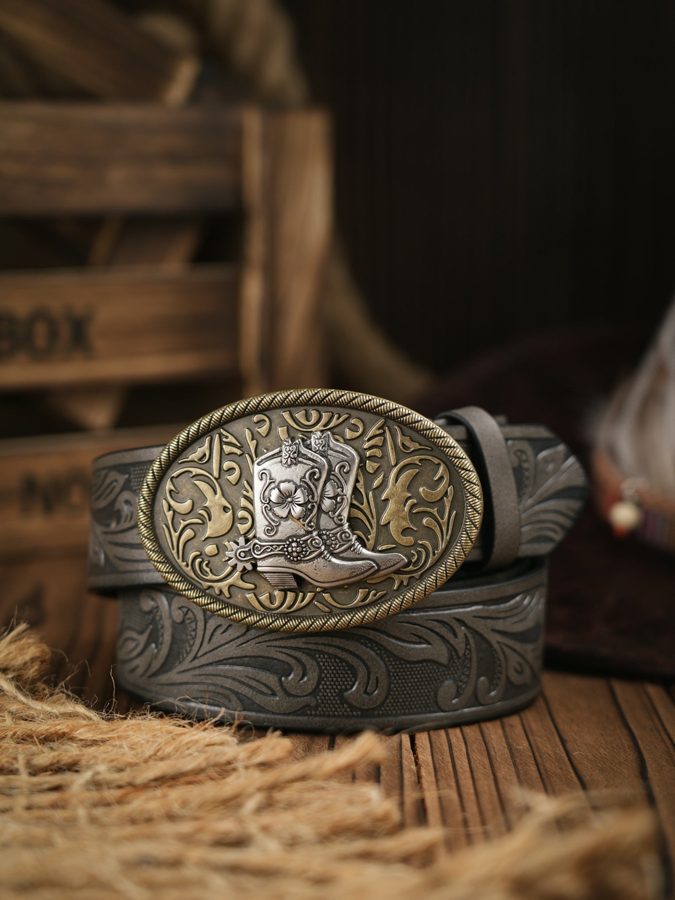 Western Cowboy Belt & Boots Buckle
