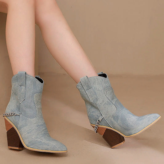 Slip-On Western Ankle Boots