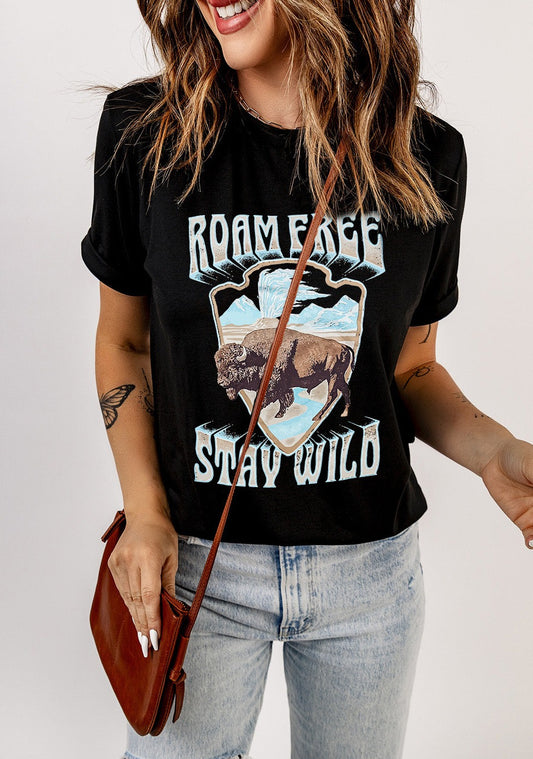 "Roam Free & Stay Wild" Graphic T-Shirt