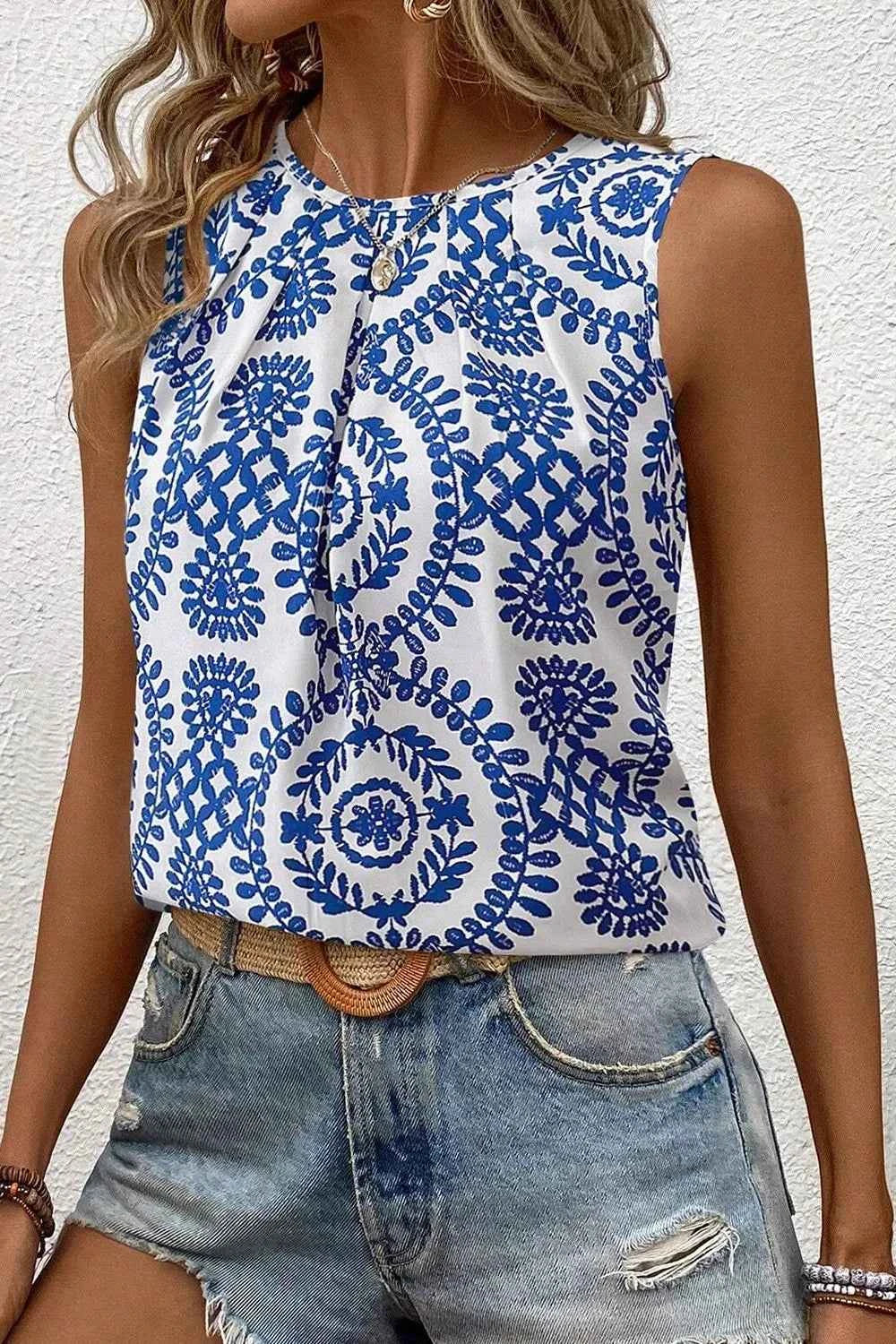 Floral Printed Sleeveless Top