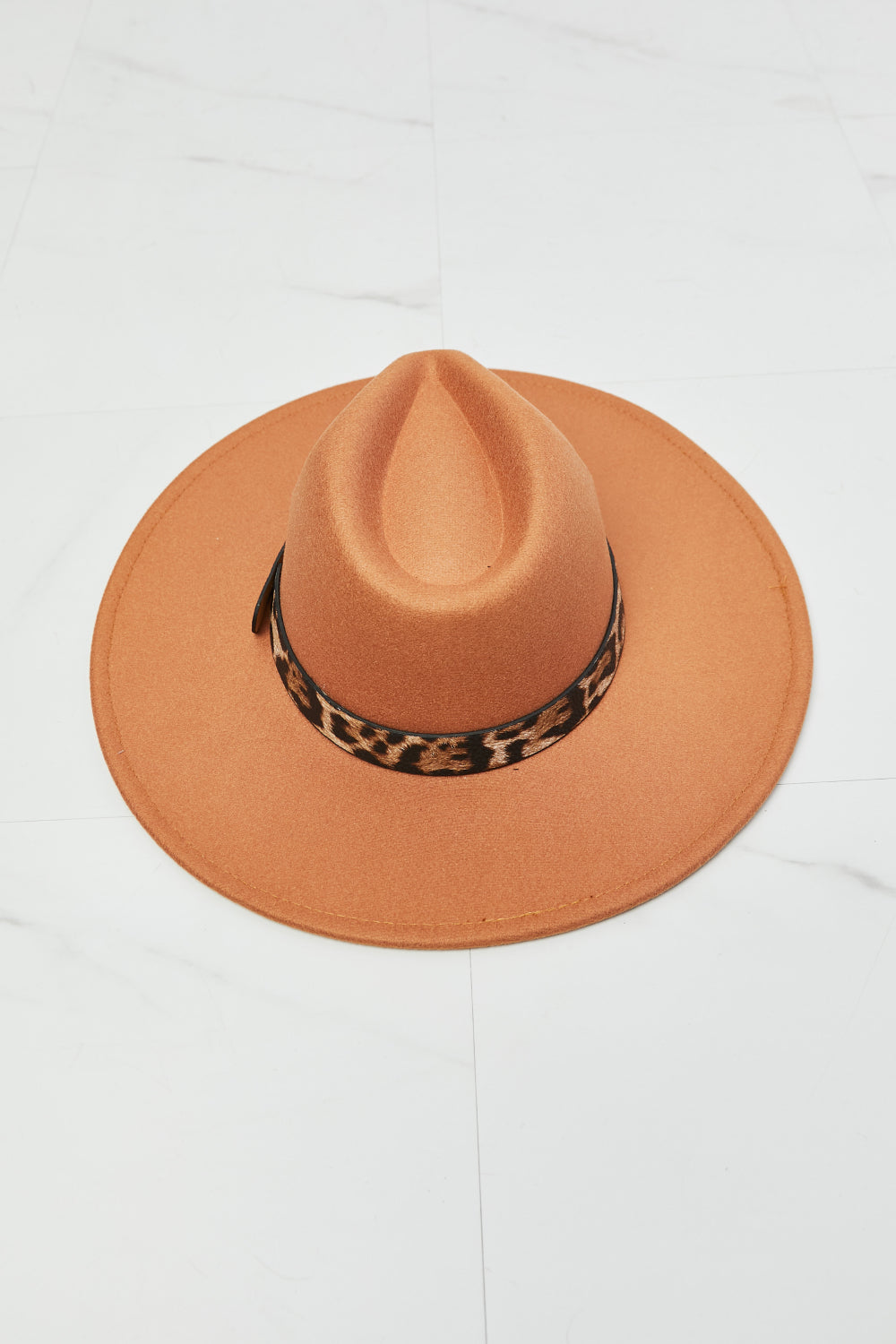 Leopard Belted Wide Brim Hat