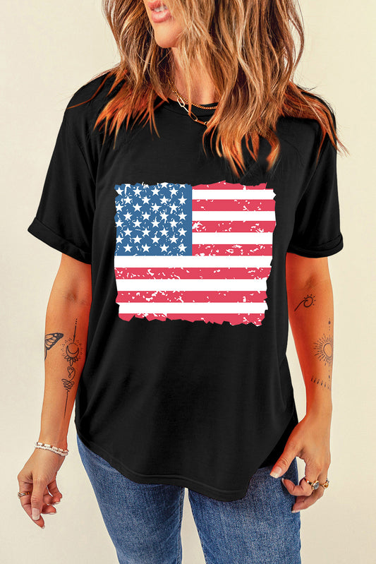 American Flag Short Sleeve Graphic T-Shirt