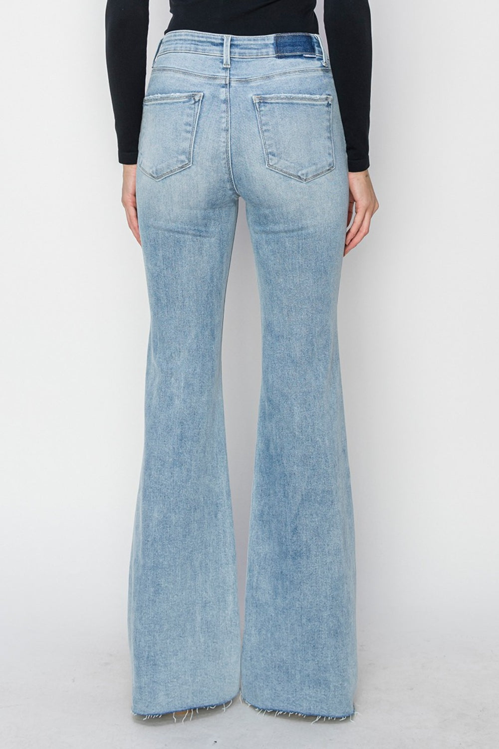 High Rise Raw Cut Bootcut Jeans