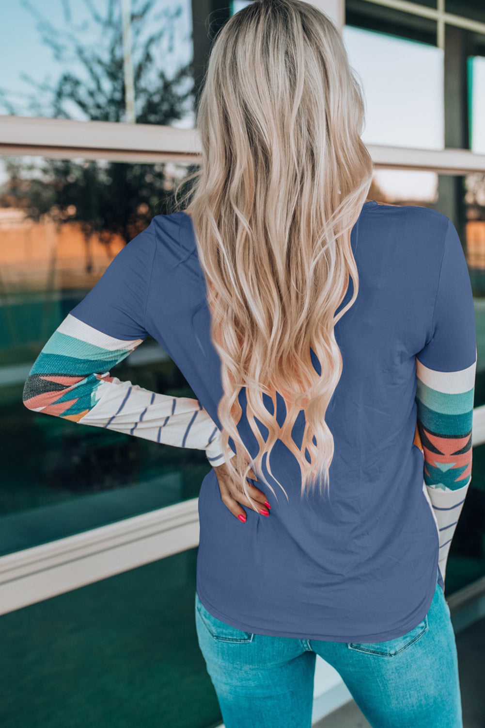 Geometric Print Long Sleeve Shirt