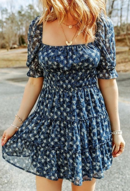Floral Printed Country Western Dress