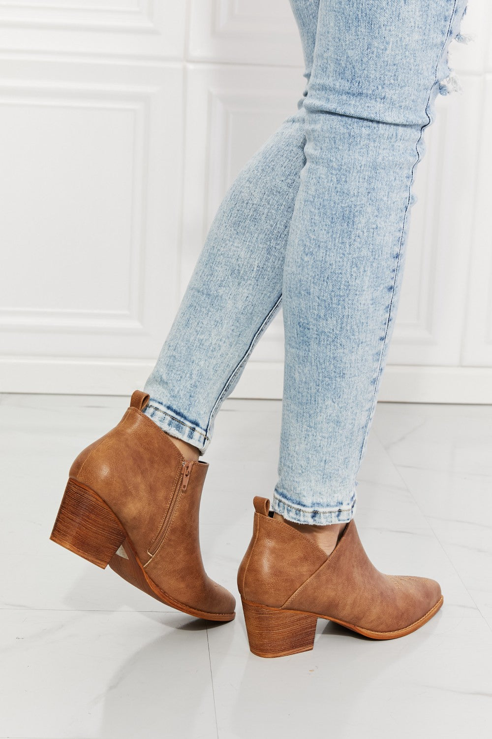 Leather Crossover Cowboy Booties