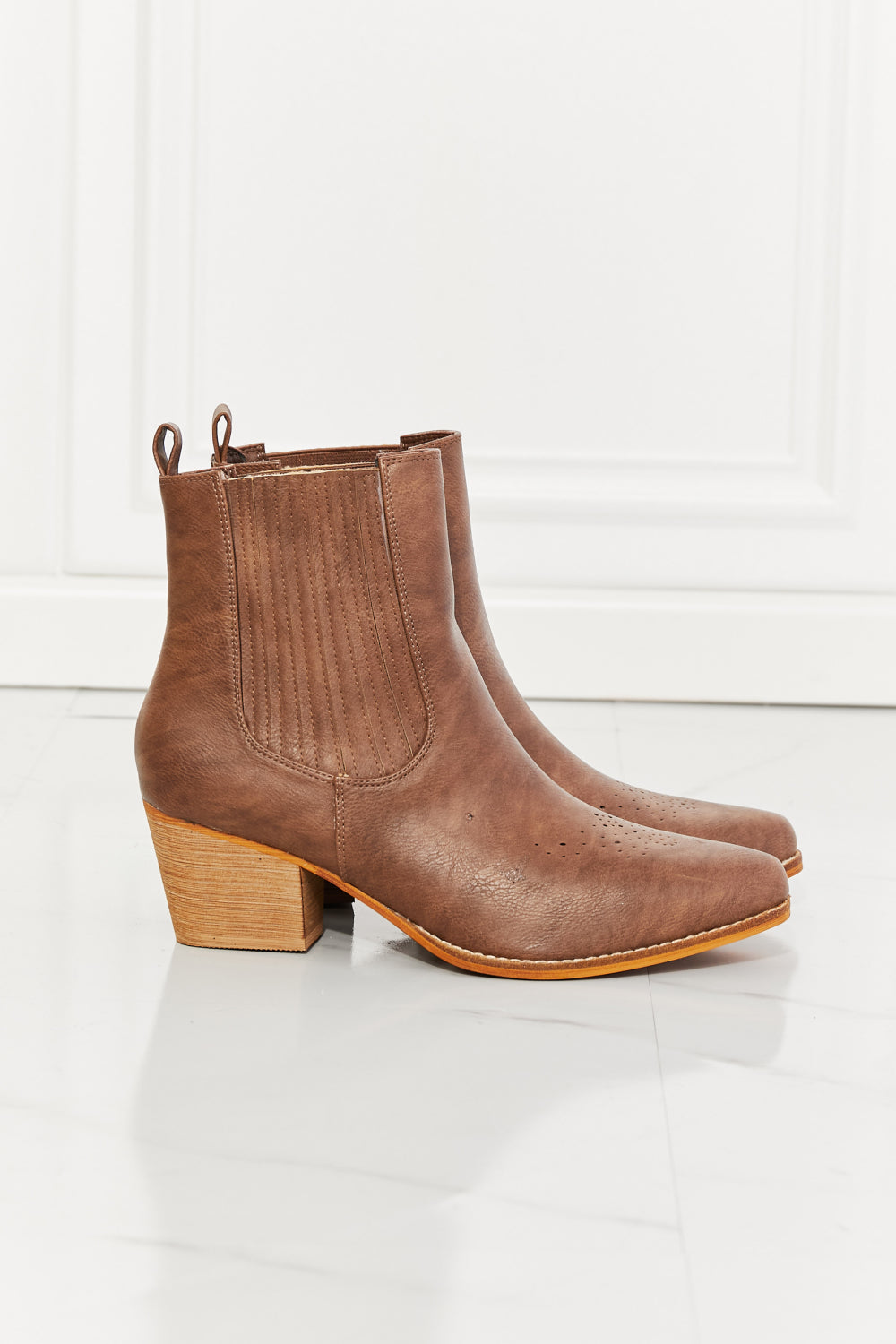 Stacked Heel Western Style Boots