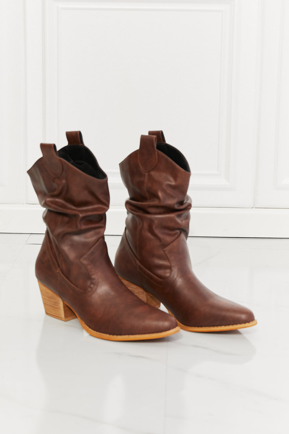 Texas Scrunch Brown Cowboy Boots