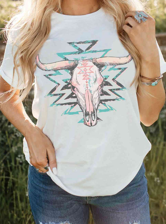 Cow Skull Western Graphic T-Shirt